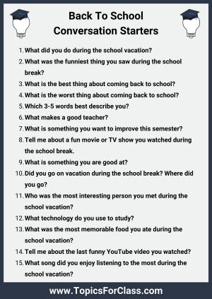 Back To School Questions