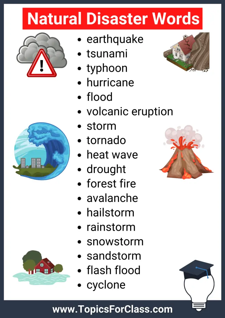 Natural Disaster Word List