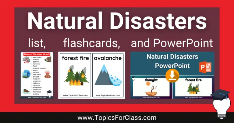 Natural Disasters Vocabulary List With Flashcards And PPT