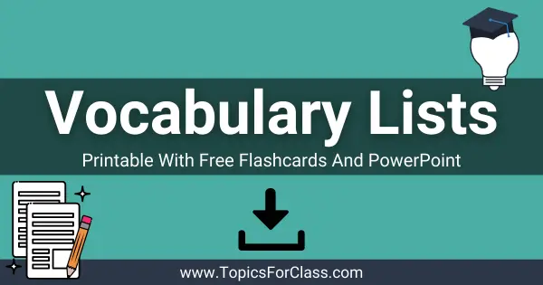 Vocabulary Lists by Topic